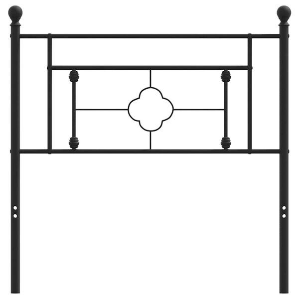 vidaXL T&ecirc;te de lit de remplacement m&eacute;tal noir 90 cm
