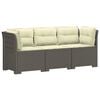 vidaXL Canap&eacute; de jardin 3 places avec coussins look rattan PP