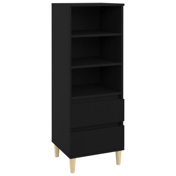 vidaXL Buffet haut Noir 40x36x110 cm Bois d'ing&eacute;nierie