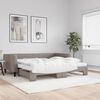 vidaXL Lit de jour avec gigogne et matelas taupe 100x200 cm tissu