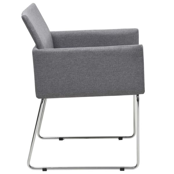 vidaXL Chaises &agrave; manger lot de 2 gris clair tissu