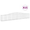 vidaXL Paniers &agrave; gabions arqu&eacute;s 15 pcs 400x30x60/80 cm Fer galvanis&eacute;