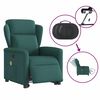 vidaXL Fauteuil inclinable de massage électrique Vert foncé Tissu