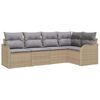 vidaXL Ensemble de canap&eacute; de jardin 5 pc Beige polyrotin
