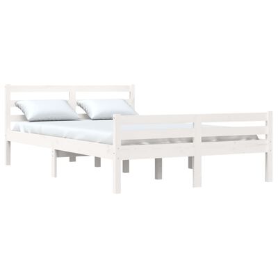 vidaXL Cadre de lit Blanc Bois massif 140x190 cm