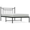 vidaXL Cadre de lit m&eacute;tal sans matelas avec t&ecirc;te de lit noir 107x203cm