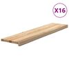 vidaXL Marches d'escalier 16 pcs non trait&eacute; bois de ch&ecirc;ne massif