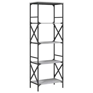 vidaXL Biblioth&egrave;que &agrave; 5 niveaux sonoma gris 59x35x171 cm