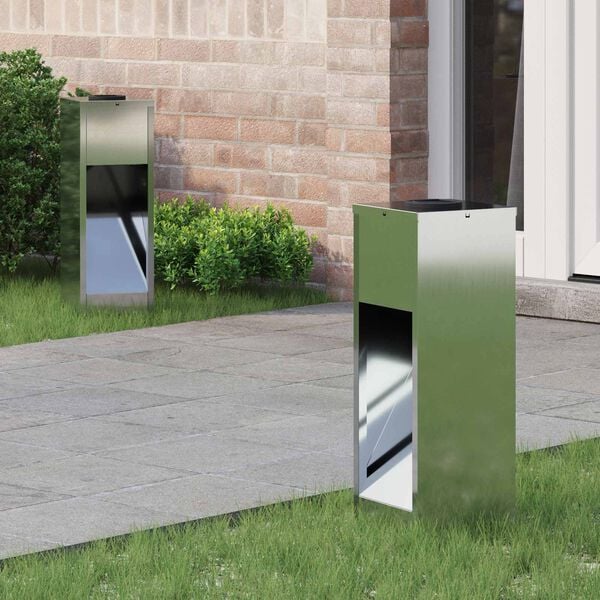 vidaXL Lumi&egrave;re de Chemin LED Solaire 2 pcs Argent&eacute; Galvanis&eacute;