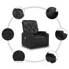 vidaXL Fauteuil inclinable Noir Similicuir