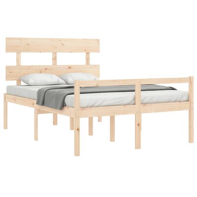 vidaXL Lit pour personne âgée et tête de lit petit double bois massif