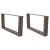 vidaXL Pieds de table basse en forme de V, 2 pi&egrave;ces, acier naturel, 70 x (30-31,3) cm