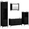 vidaXL Ensemble d'armoire de salle de bain 4 pc Ch&ecirc;ne noir