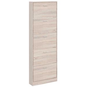 vidaXL Meuble &agrave; chaussures en bois avec 5 compartiments Aspect ch&ecirc;ne