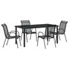 vidaXL Ensemble de salle &agrave; manger pour jardin 5 pc Noir