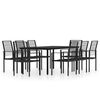 vidaXL Ensemble &agrave; manger de jardin 9 pcs Noir