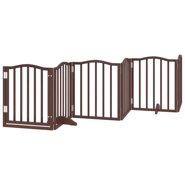 vidaXL Barrière pour chien porte pliable 9 panneaux bois de peuplier