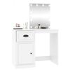 vidaXL Coiffeuse avec LED blanc 90x50x132,5 cm bois d'ing&eacute;nierie