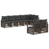 vidaXL Ensemble de canap&eacute; de jardin 8 pcs Gris polyrotin