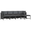 vidaXL Salon de jardin 4 pcs avec coussins R&eacute;sine tress&eacute;e Gris