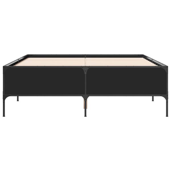 vidaXL Cadre de lit sans matelas noir 135x190 cm