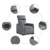 vidaXL Fauteuil inclinable &eacute;lectrique gris similicuir