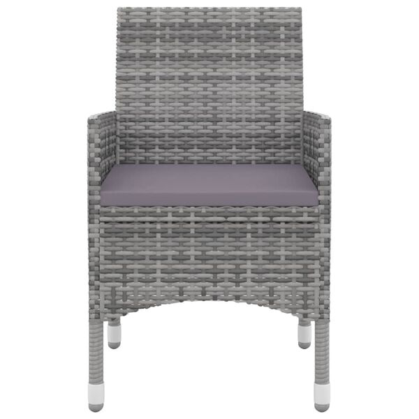 vidaXL Ensemble &agrave; manger de jardin coussins 5 pcs R&eacute;sine tress&eacute;e Verre