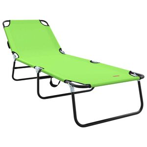 vidaXL Chaise longue pliante Vert 188 x 57 x 86,5 cm Polyester
