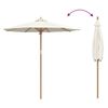 vidaXL Parasol de jardin Blanc crème Ø 270 x 260 cm Bambou