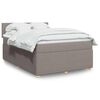 vidaXL Sommier &agrave; lattes de lit avec matelas Taupe 140x190 cm Tissu