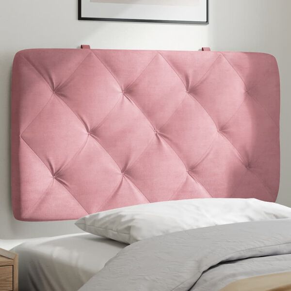 vidaXL Coussin de t&ecirc;te de lit rose 80 cm velours