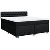 vidaXL Sommier &agrave; lattes de lit avec matelas Noir 180x200 cm Tissu