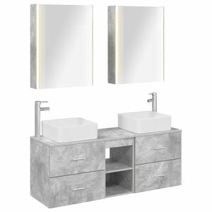 vidaXL Ensemble de mobilier de salle de bain 5 pc Gris b&eacute;ton
