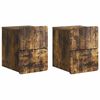 vidaXL Cabinet de chevet mural 2 pi&egrave;ces Ch&ecirc;ne fum&eacute; 33 x 34,5 x 43 cm