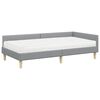 vidaXL Cadre de lit d'angle avec matelas 2 pcs Gris clair tissu