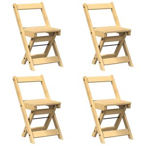 vidaXL Chaises &agrave; manger pliables lot de 4 Corona bois massif de pin