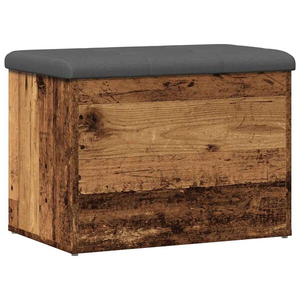 vidaXL Banc de rangement vieux bois 62x42x45 cm bois d'ing&eacute;nierie