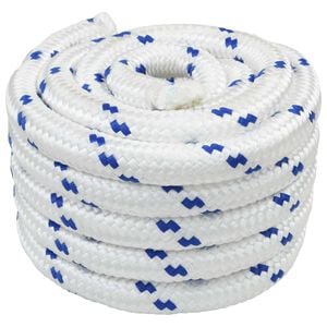 vidaXL Corde de bateau 4 mm 10 m Blanc et bleu