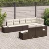vidaXL Ensemble de canapé de jardin 8 pcs Marron et Crème Poly rotin