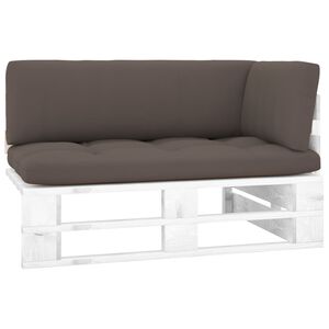 vidaXL Canap&eacute; d'angle palette de jardin Bois de pin impr&eacute;gn&eacute; de blanc