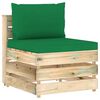 vidaXL Salon de jardin 8 pcs avec coussins Bois impr&eacute;gn&eacute; de vert