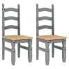 vidaXL Chaises &agrave; manger lot de 2 Corona gris bois massif de pin