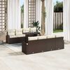 vidaXL Ensemble de canapé de jardin 7 pcs Marron Poly rotin