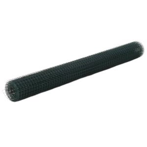 vidaXL Grillage acier avec rev&ecirc;tement en PVC 25x1,5 m vert