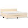 vidaXL Sommier &agrave; lattes de lit avec matelas Cr&egrave;me 200x200 cm Tissu