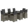 vidaXL Ensemble de bistro de jardin 9 pcs coussins gris poly rotin