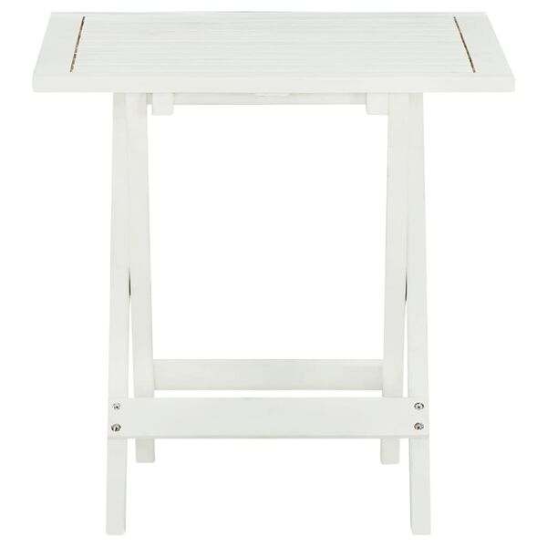 vidaXL Table de bistro Blanc 46x46x47 cm Bois d'acacia massif