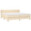 vidaXL Sommier &agrave; lattes de lit avec matelas Cr&egrave;me 200x200 cm Tissu