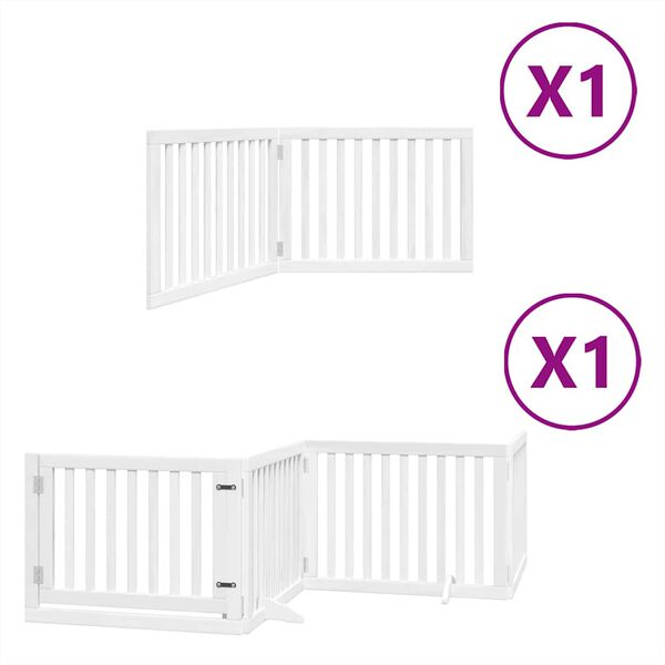 vidaXL Barri&egrave;re pour chien porte pliable 6panneaux blanc bois peuplier