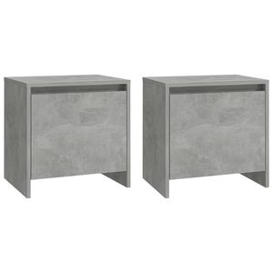 vidaXL Tables de chevet 2pcs gris b&eacute;ton 45x34x44,5cm bois d&rsquo;ing&eacute;nierie